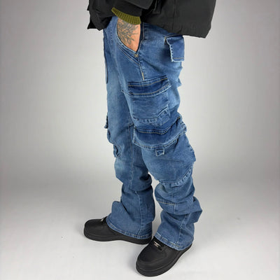 Pocket Flare Cargo Jeans