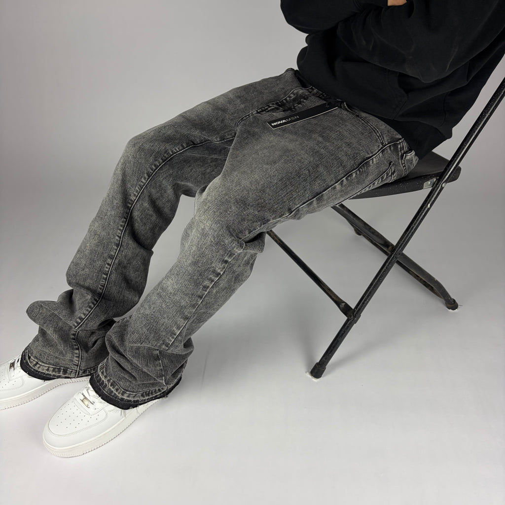 Grey Fashion Nova Flare Jeans