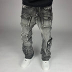 Fashion Nova Flare Cargo Jeans