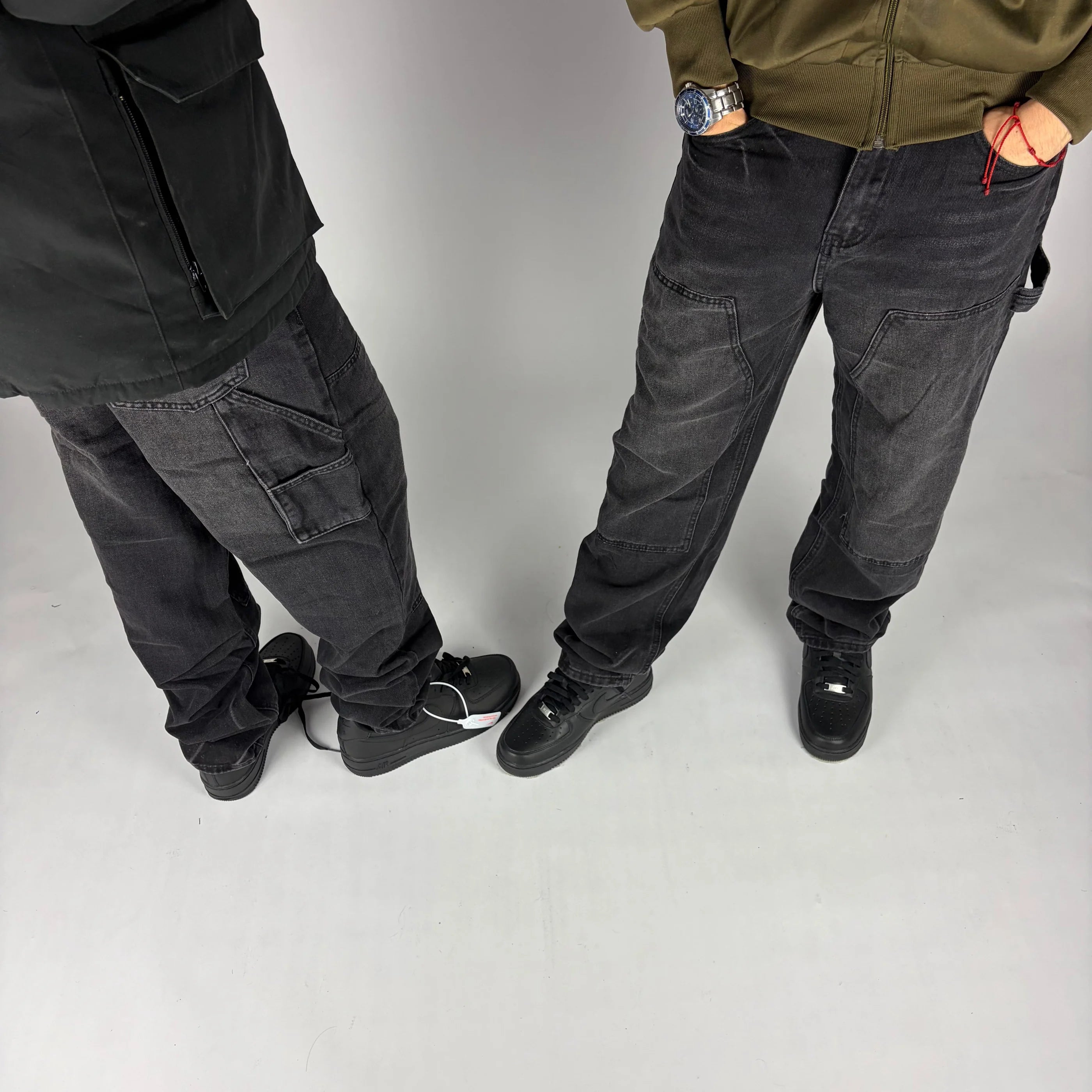 Black Carpenter Jeans hombre Stylo 88, detalle de tela y costuras — denim streetwear Chile