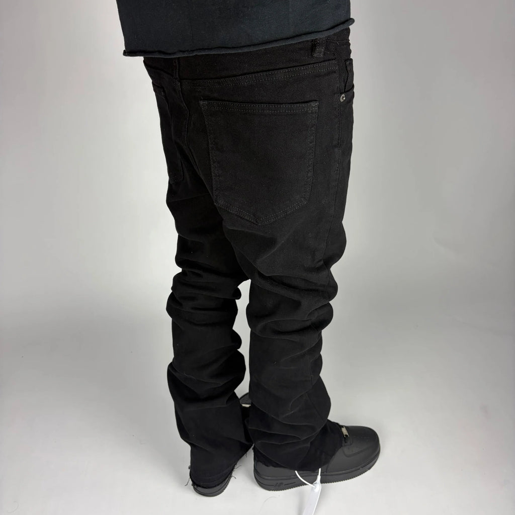Black Fashion Nova Flare Jeans hombre Stylo 88, detalle de tela y costuras — denim streetwear Chile
