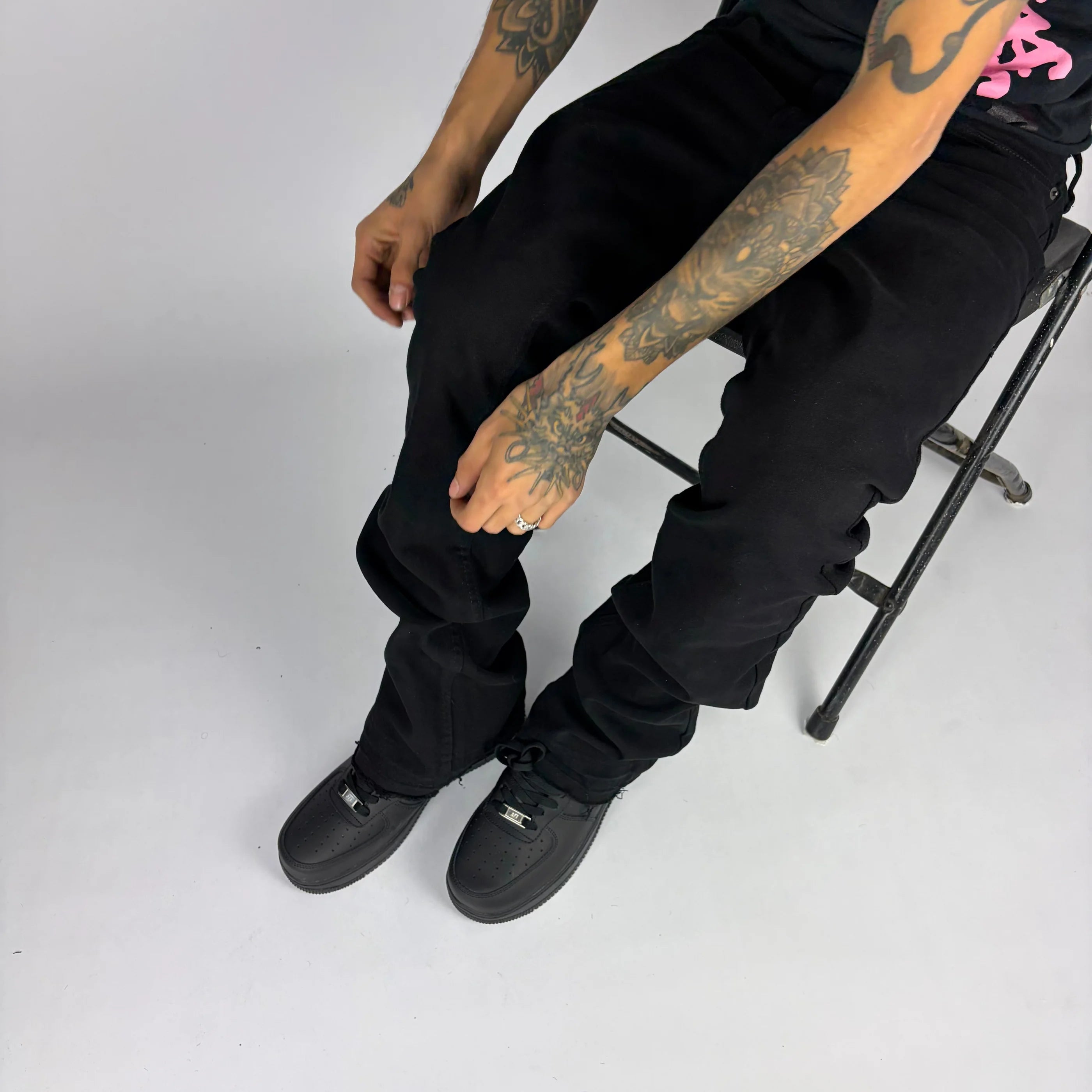 Black Fashion Nova Flare Jeans hombre Stylo 88, vista adicional — denim streetwear Chile