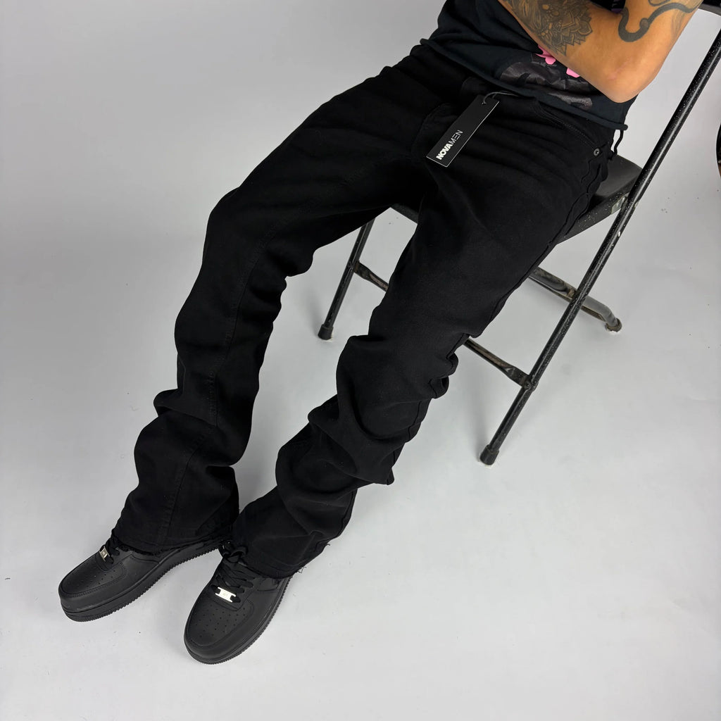 Black Fashion Nova Flare Jeans hombre Stylo 88, vista frontal — denim streetwear Chile