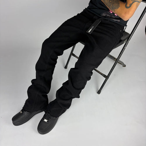 Black Fashion Nova Flare Jeans hombre Stylo 88, vista frontal — denim streetwear Chile