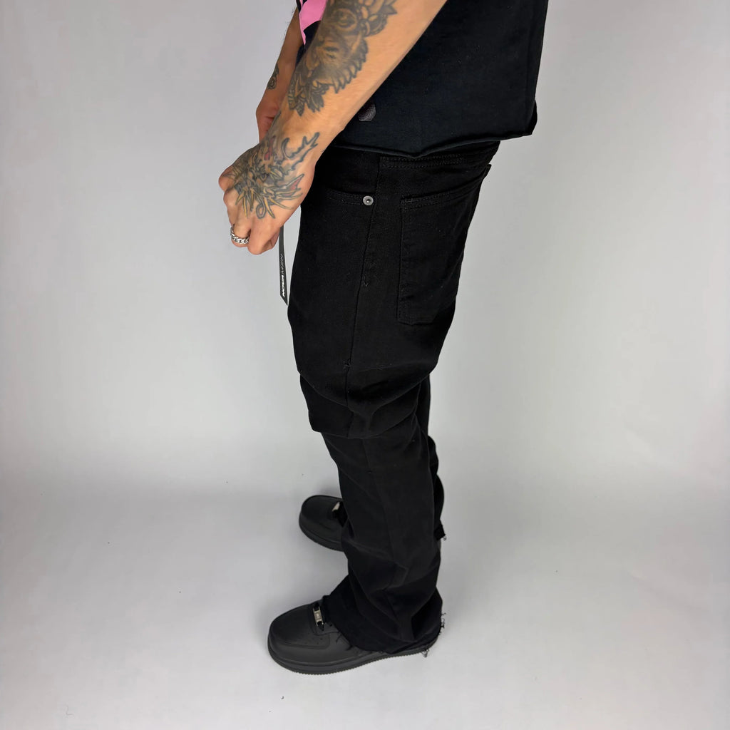 Black Fashion Nova Flare Jeans hombre Stylo 88, vista lateral — denim streetwear Chile
