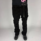 Black Fashion Nova Flare Jeans hombre Stylo 88, vista trasera con detalle de bolsillos — denim streetwear Chile