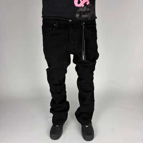 Black Fashion Nova Flare Jeans hombre Stylo 88, vista trasera con detalle de bolsillos — denim streetwear Chile