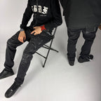 Black Skinny Jeans hombre Stylo 88, detalle de tela y costuras — denim streetwear Chile