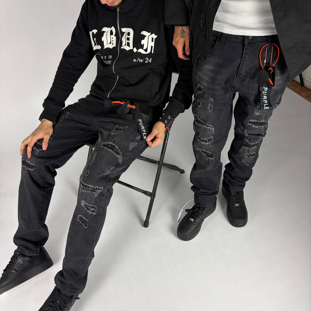 Black Skinny Jeans hombre Stylo 88, vista frontal — denim streetwear Chile