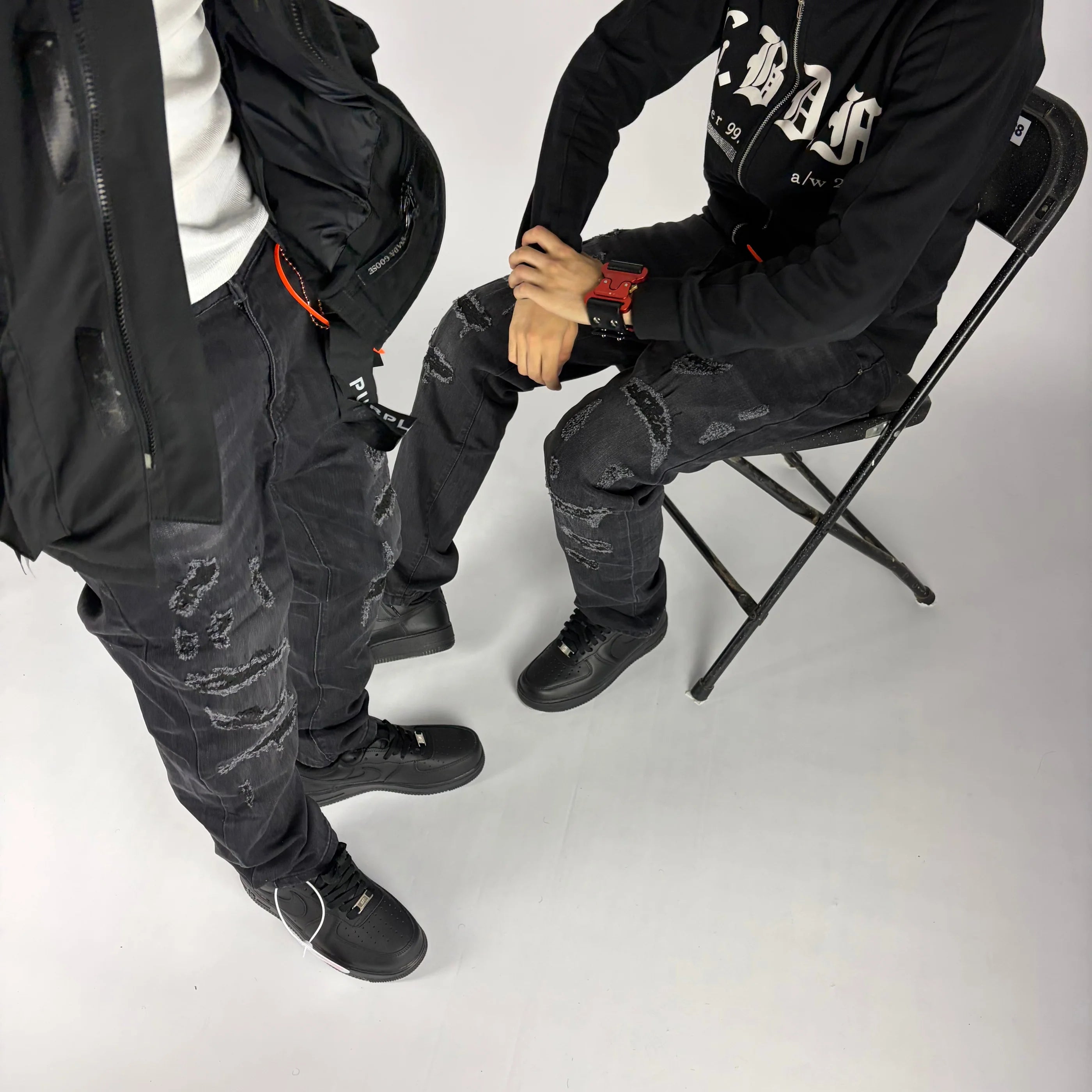 Black Skinny Jeans hombre Stylo 88, vista trasera con detalle de bolsillos — denim streetwear Chile