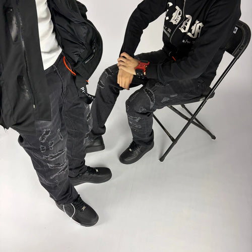 Black Skinny Jeans hombre Stylo 88, vista trasera con detalle de bolsillos — denim streetwear Chile