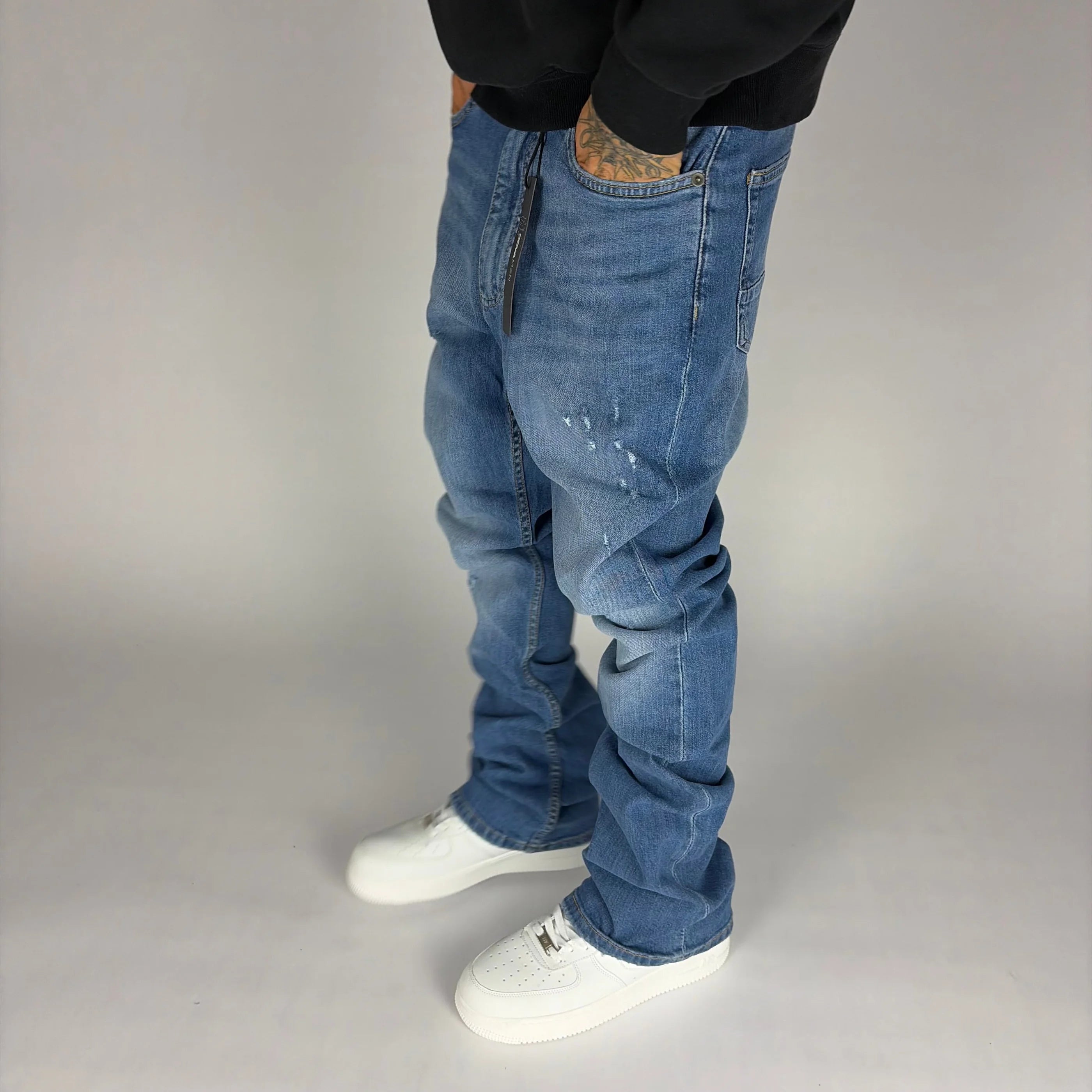 Blue Fashion Nova Flare Jeans hombre Stylo 88, vista lateral — denim streetwear Chile