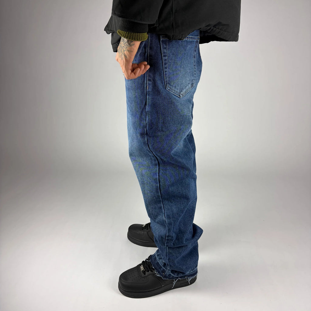 Blue Haze Straight Jeans hombre Stylo 88, vista trasera con detalle de bolsillos — denim streetwear Chile