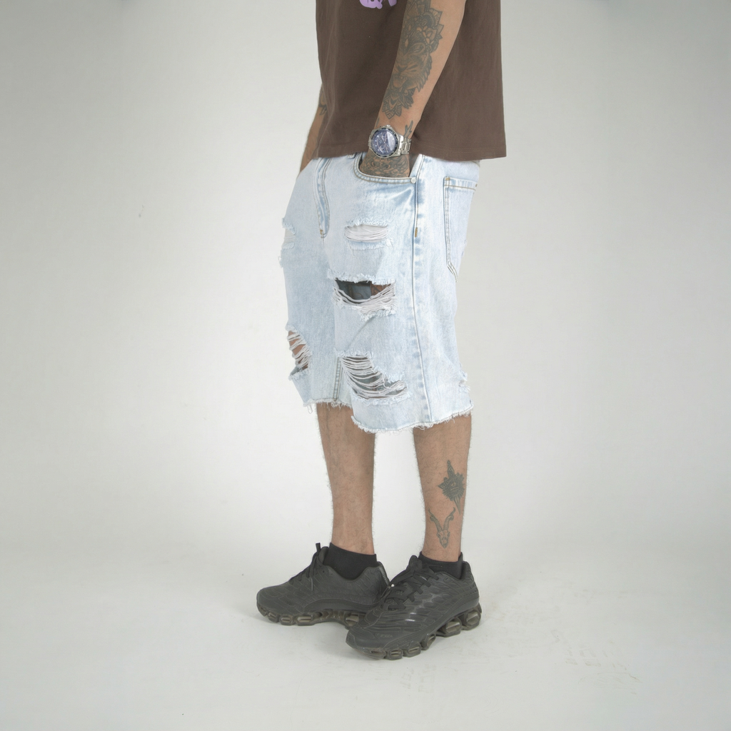 Nova Blue Skinny Shorts