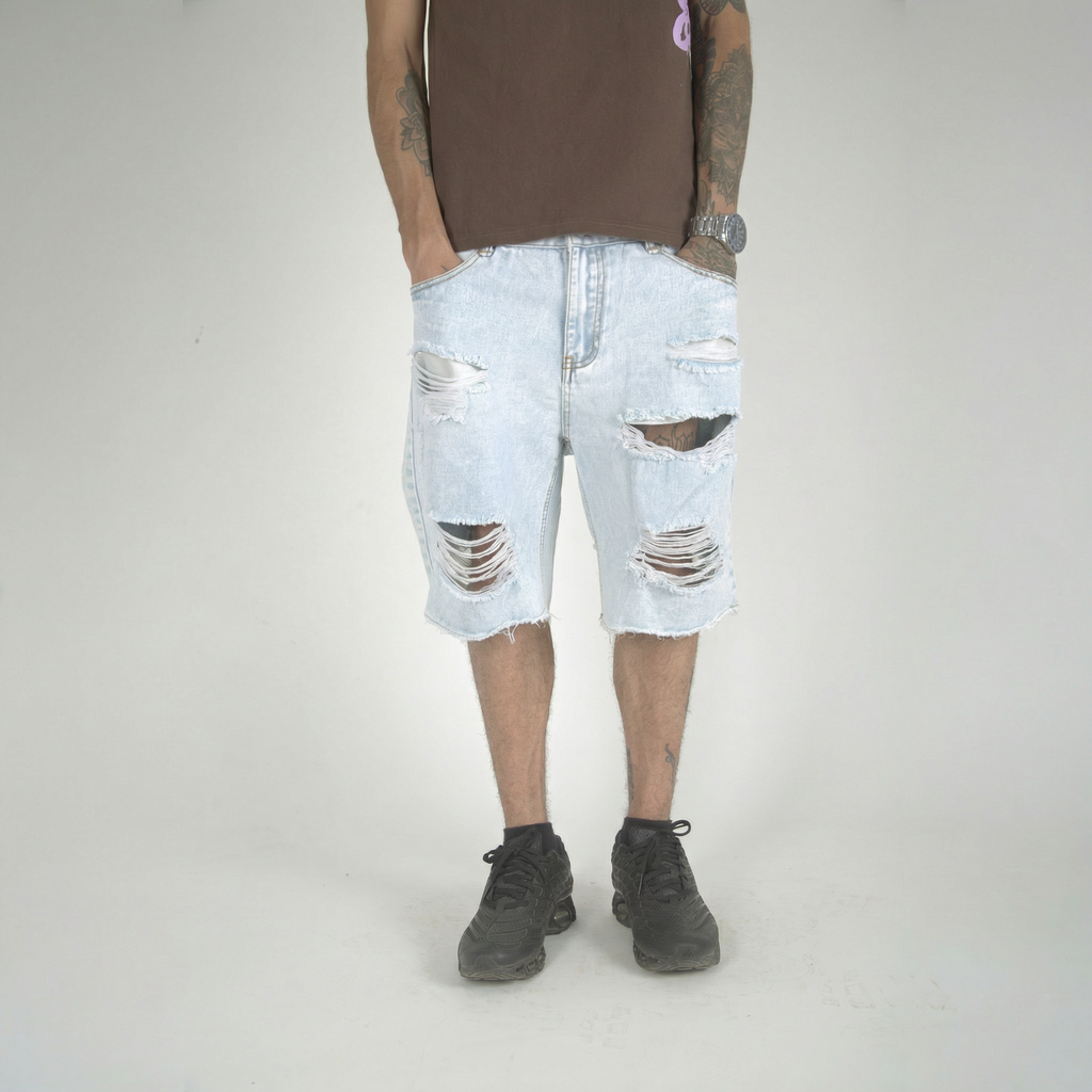 Nova Blue Skinny Shorts