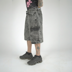 Noir Denim Baggy Shorts