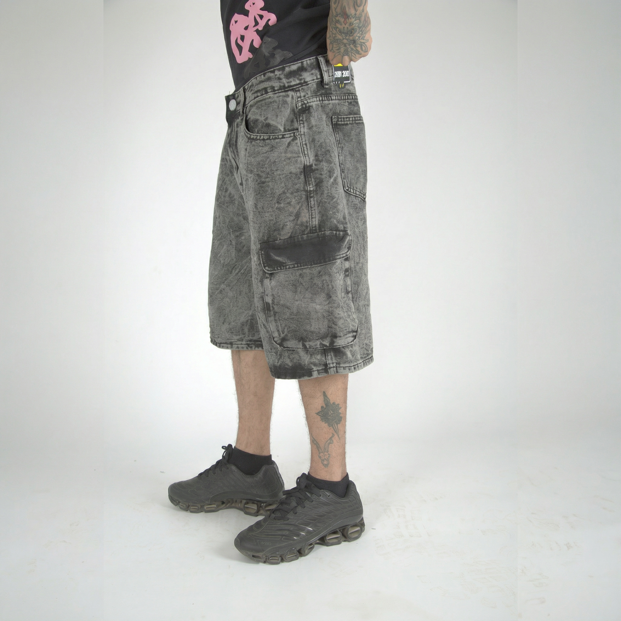 Noir Denim Baggy Shorts