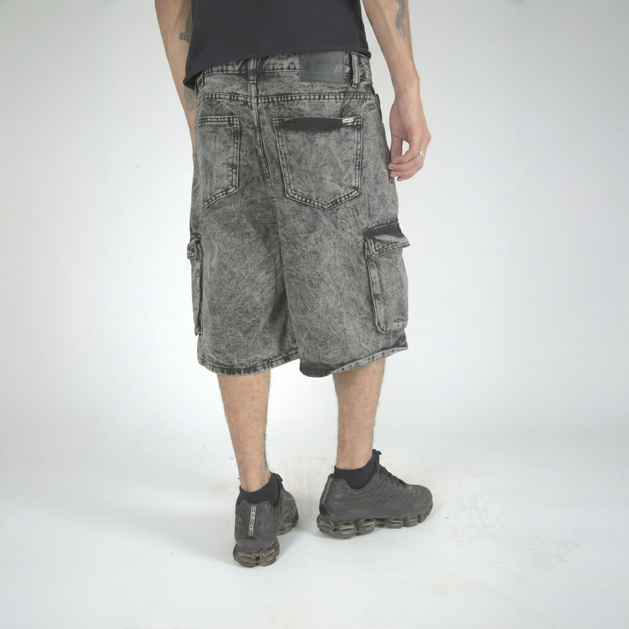 Noir Denim Baggy Shorts