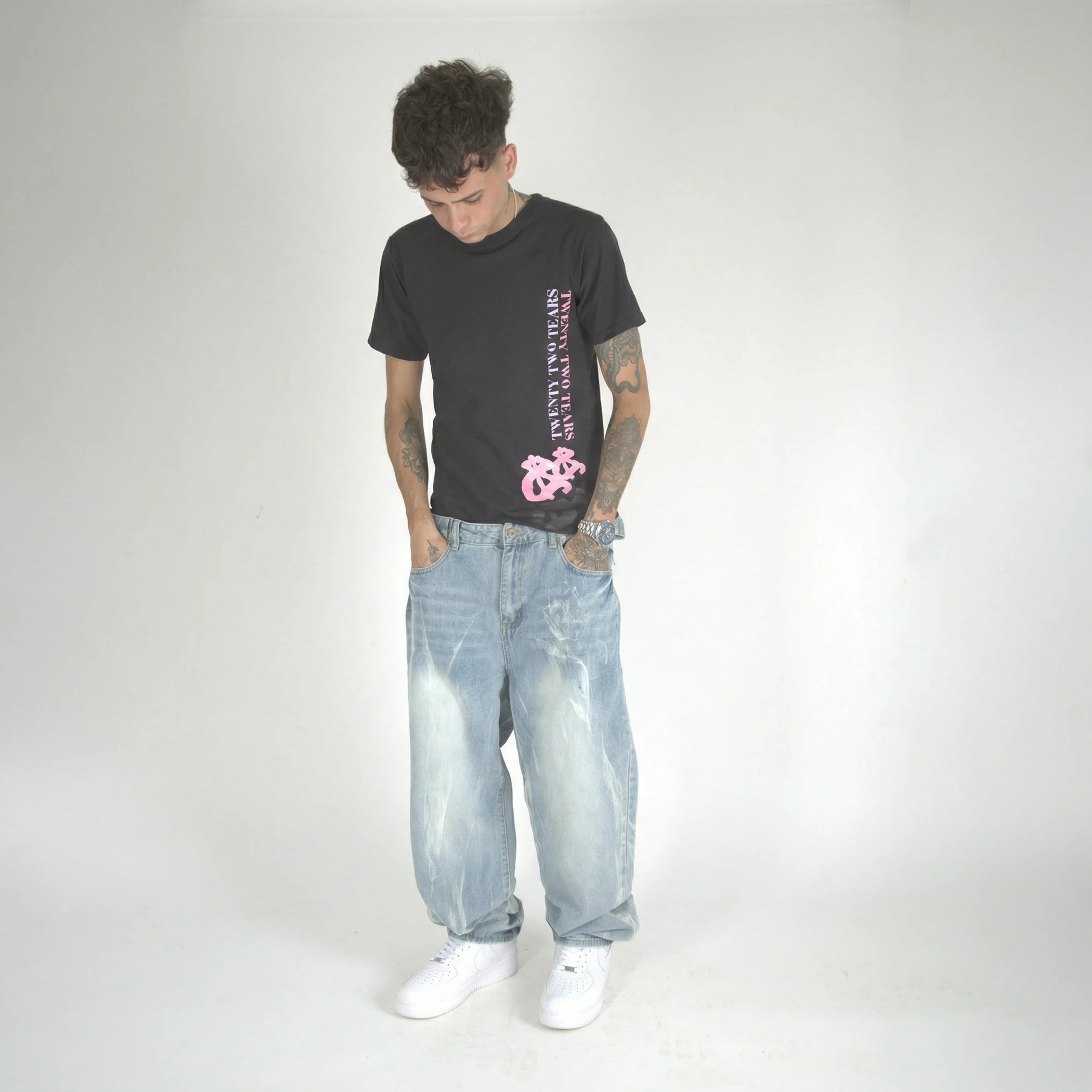 Frozen Loose Fit Jeans hombre Stylo 88, vista lateral — denim streetwear Chile