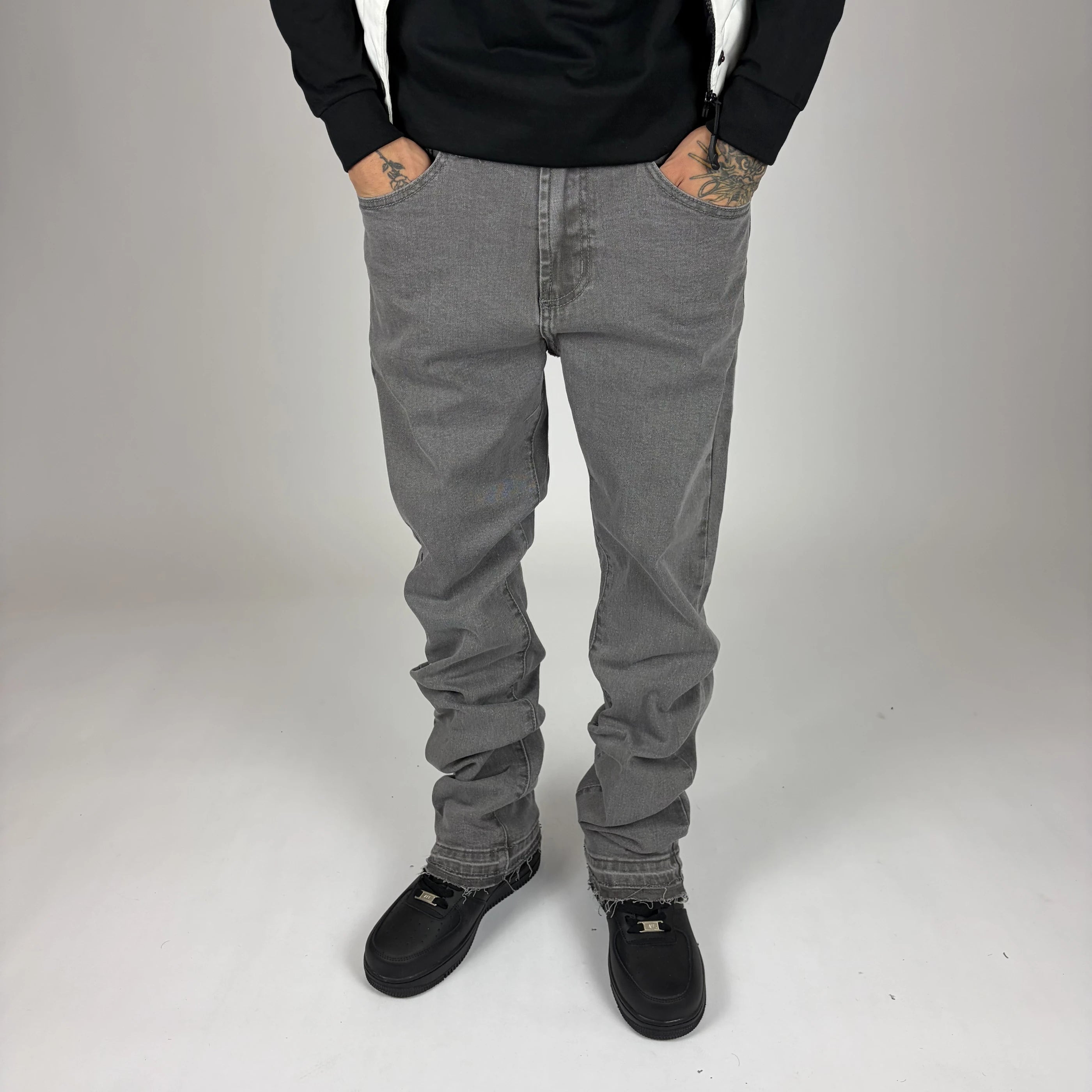 Grey Flare Jeans frontal