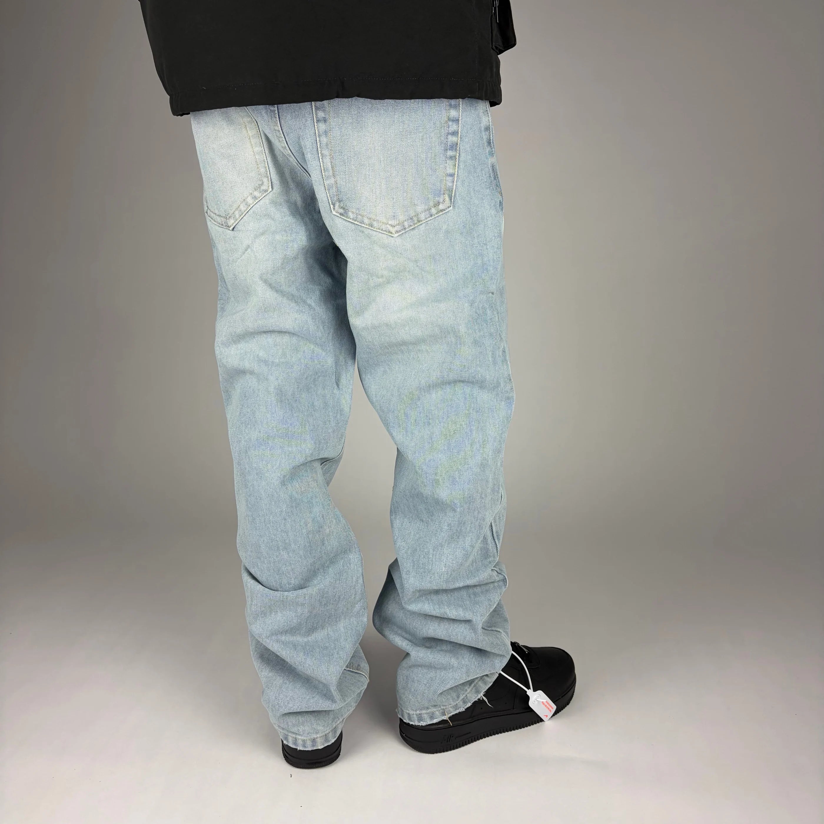 Haze Straight Jeans hombre Stylo 88, detalle de tela y costuras — denim streetwear Chile