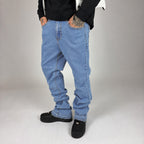 Ice Wash Flare Jeans frontal en ángulo