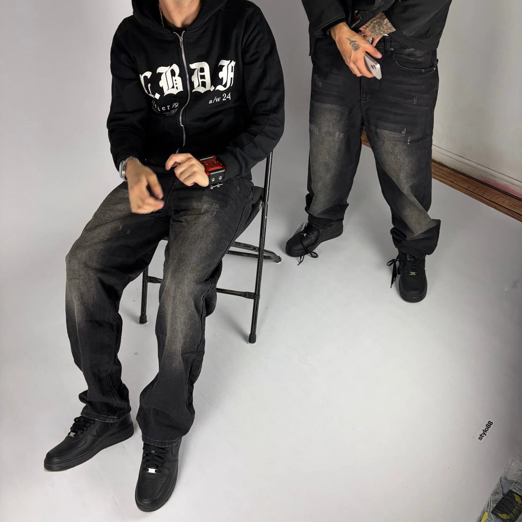 Lunar Loose Fit Jeans hombre Stylo 88, vista trasera con detalle de bolsillos — denim streetwear Chile