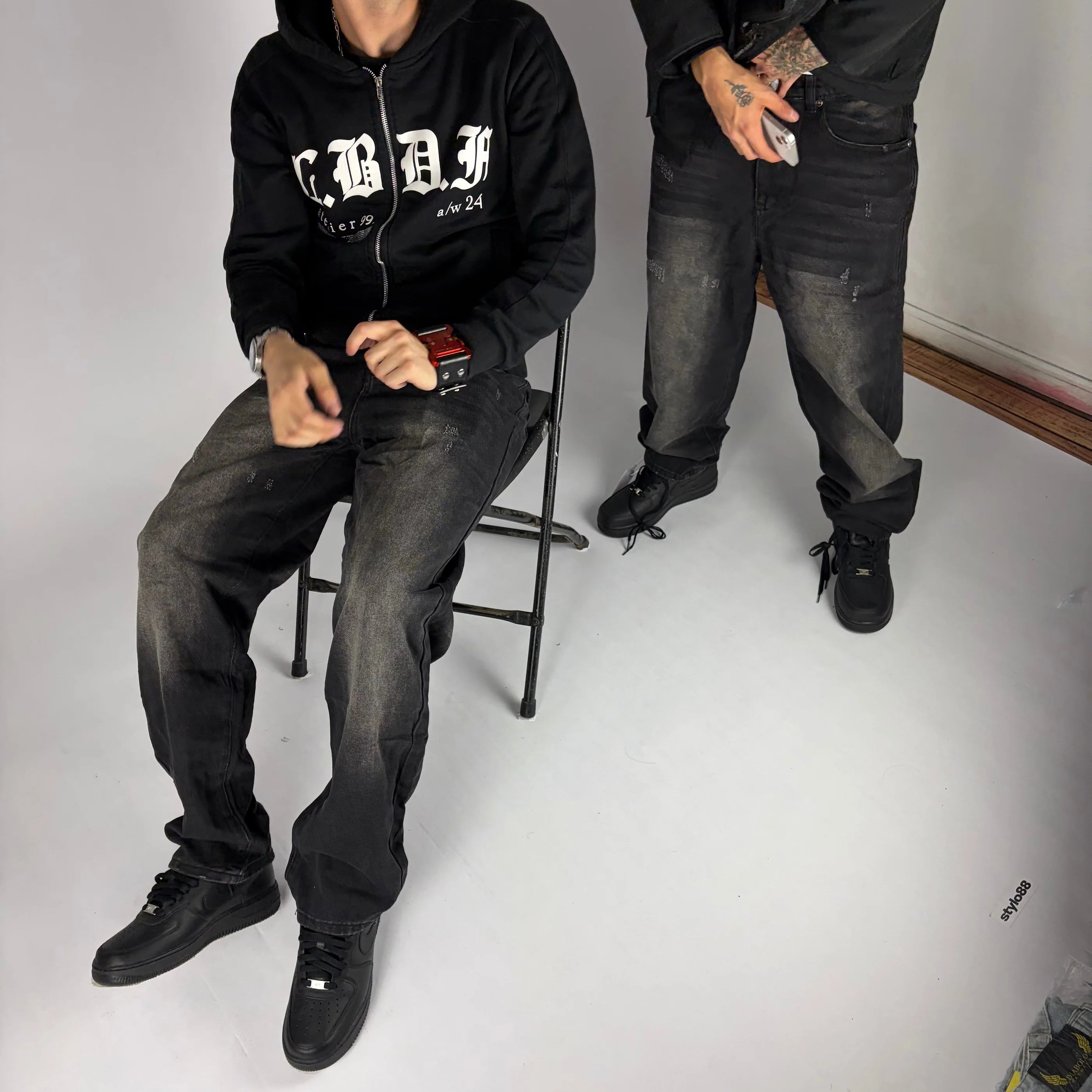 Lunar Loose Fit Jeans hombre Stylo 88, vista trasera con detalle de bolsillos — denim streetwear Chile