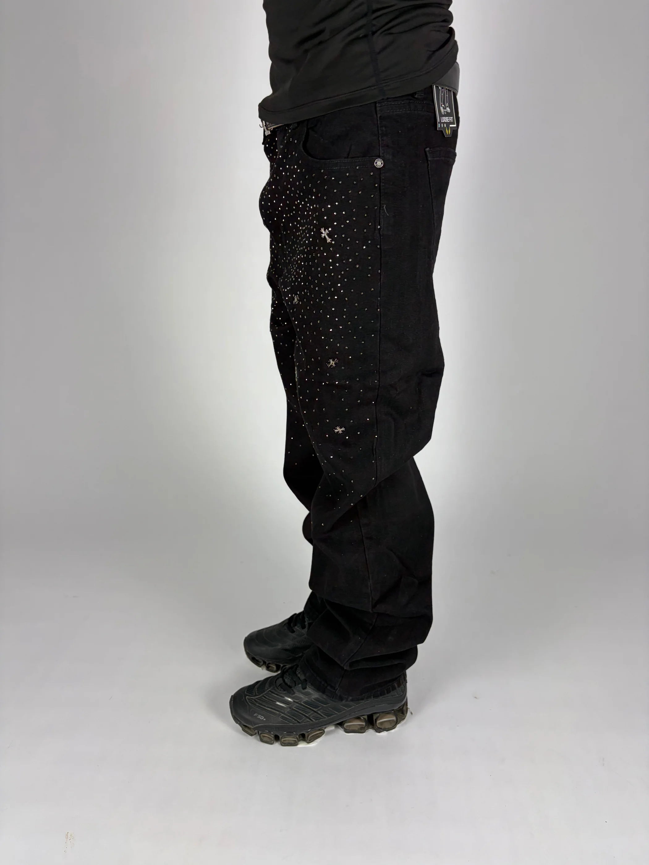 Night Cross Loose Fit Jeans hombre Stylo 88, detalle de tela y costuras — denim streetwear Chile