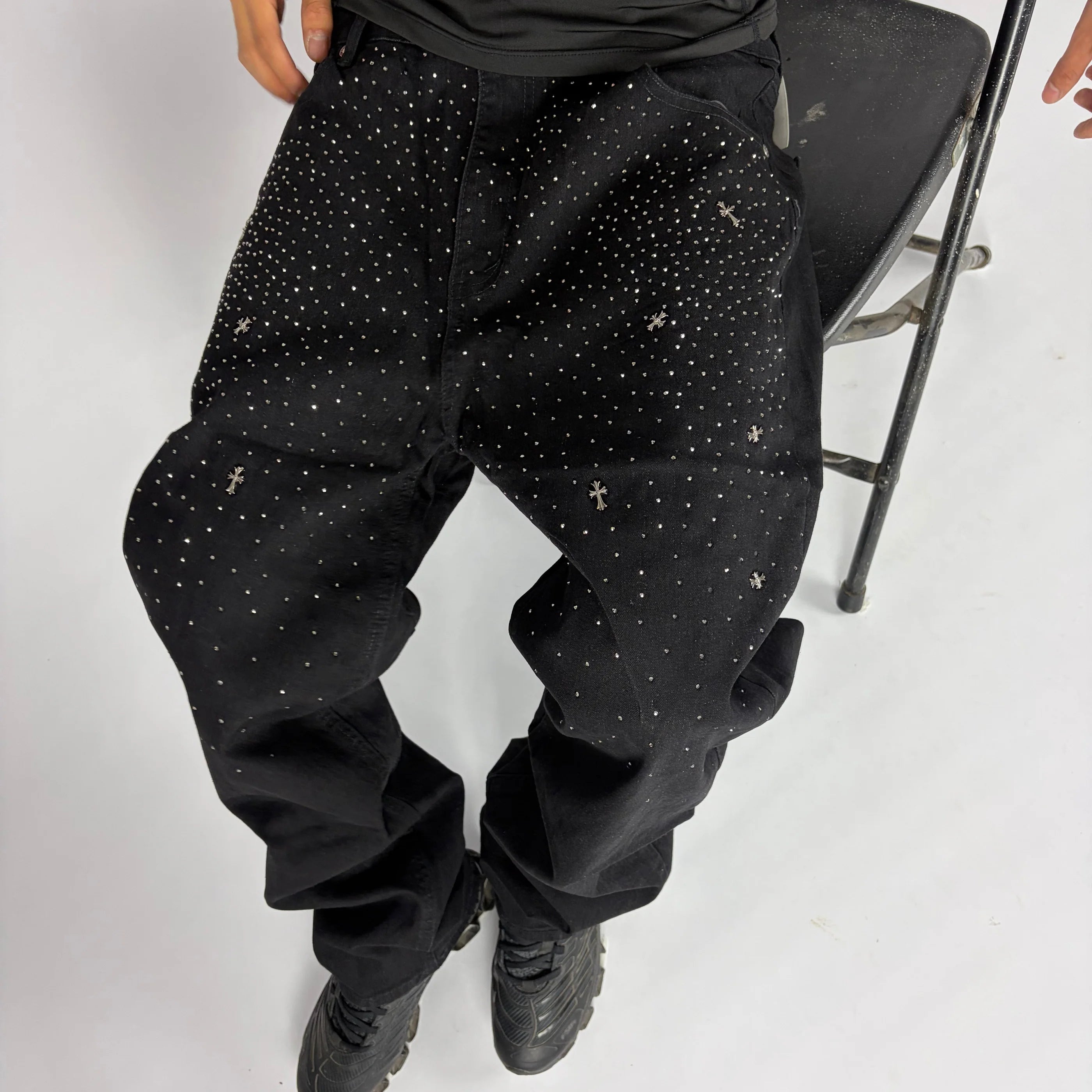 Night Cross Loose Fit Jeans hombre Stylo 88, vista frontal — denim streetwear Chile