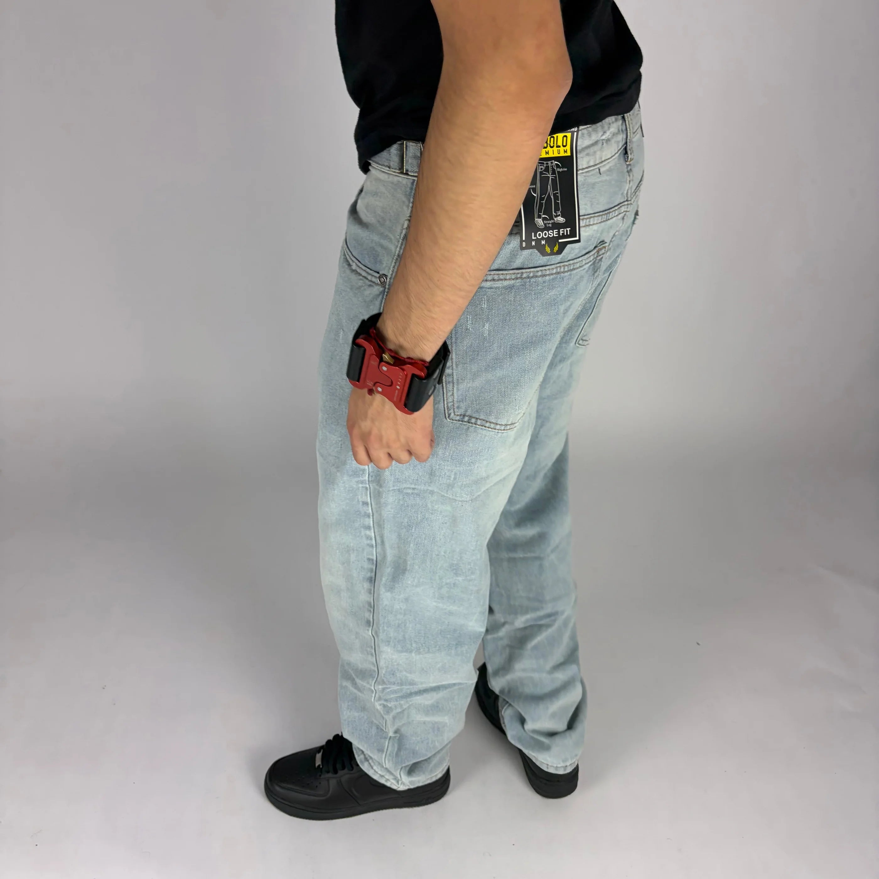 Polar Loose Fit Jeans hombre Stylo 88, vista lateral — denim streetwear Chile
