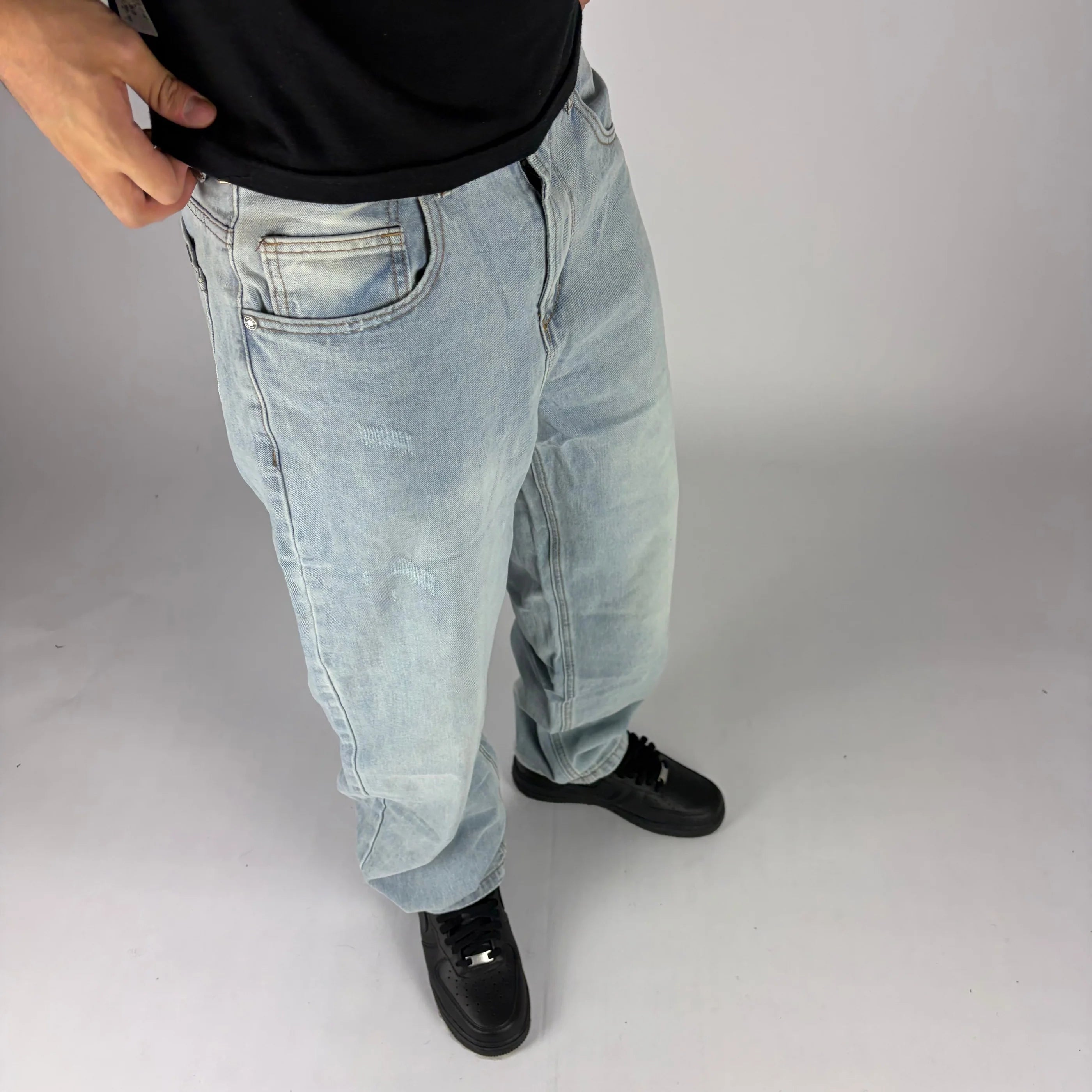 Polar Loose Fit Jeans hombre Stylo 88, vista trasera con detalle de bolsillos — denim streetwear Chile