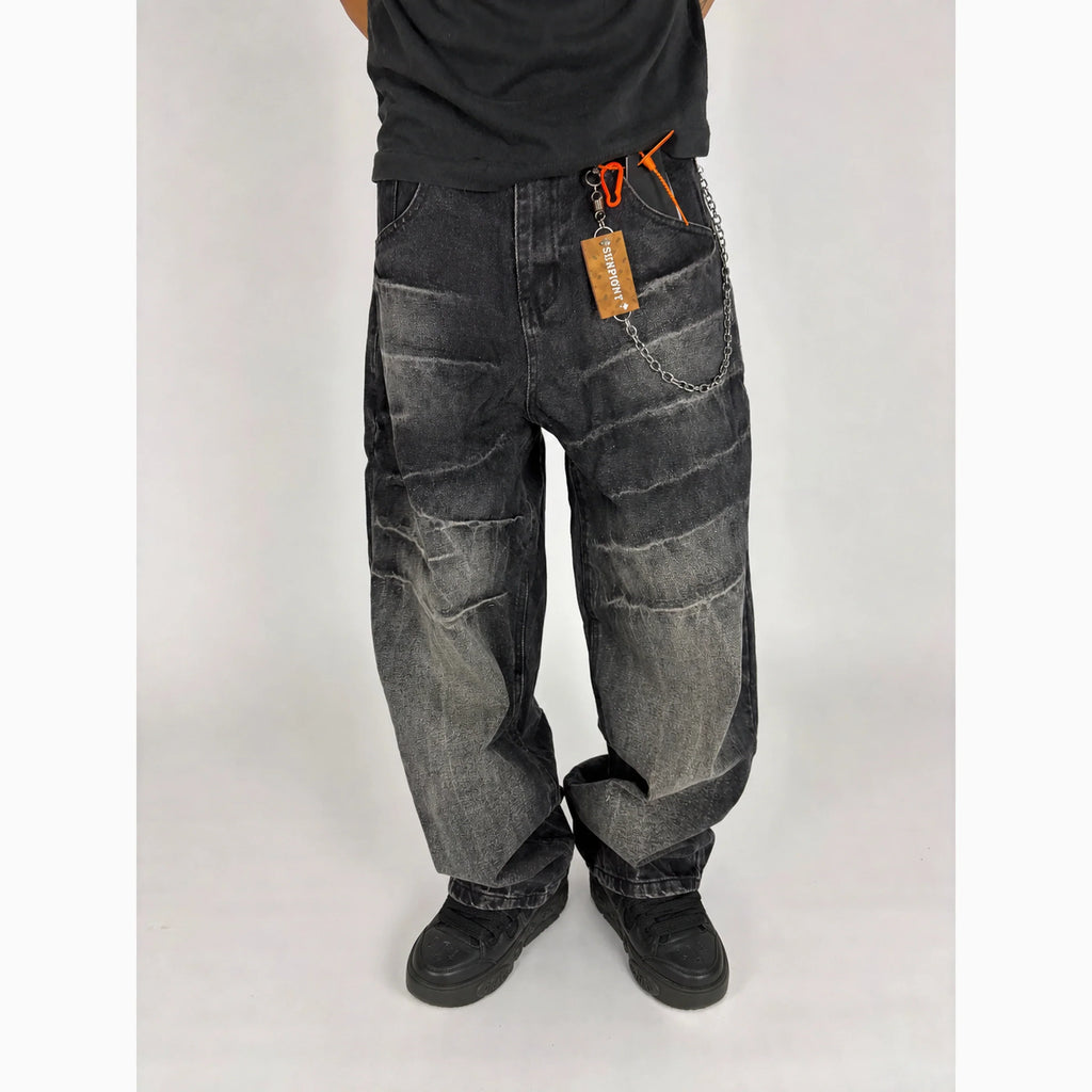 Quasar Baggy Jeans hombre Stylo 88, detalle frontal con Puma LaFrancé 3X Black