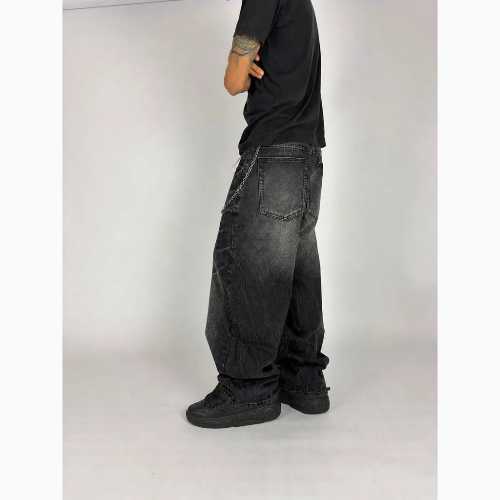 Quasar Baggy Jeans hombre Stylo 88, vista trasera con Puma LaFrancé 3X Black