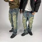 Wasted Flare Jeans hombre Stylo 88, detalle de tela y costuras — denim streetwear Chile
