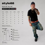 Wasted Flare Jeans hombre Stylo 88, vista adicional — denim streetwear Chile