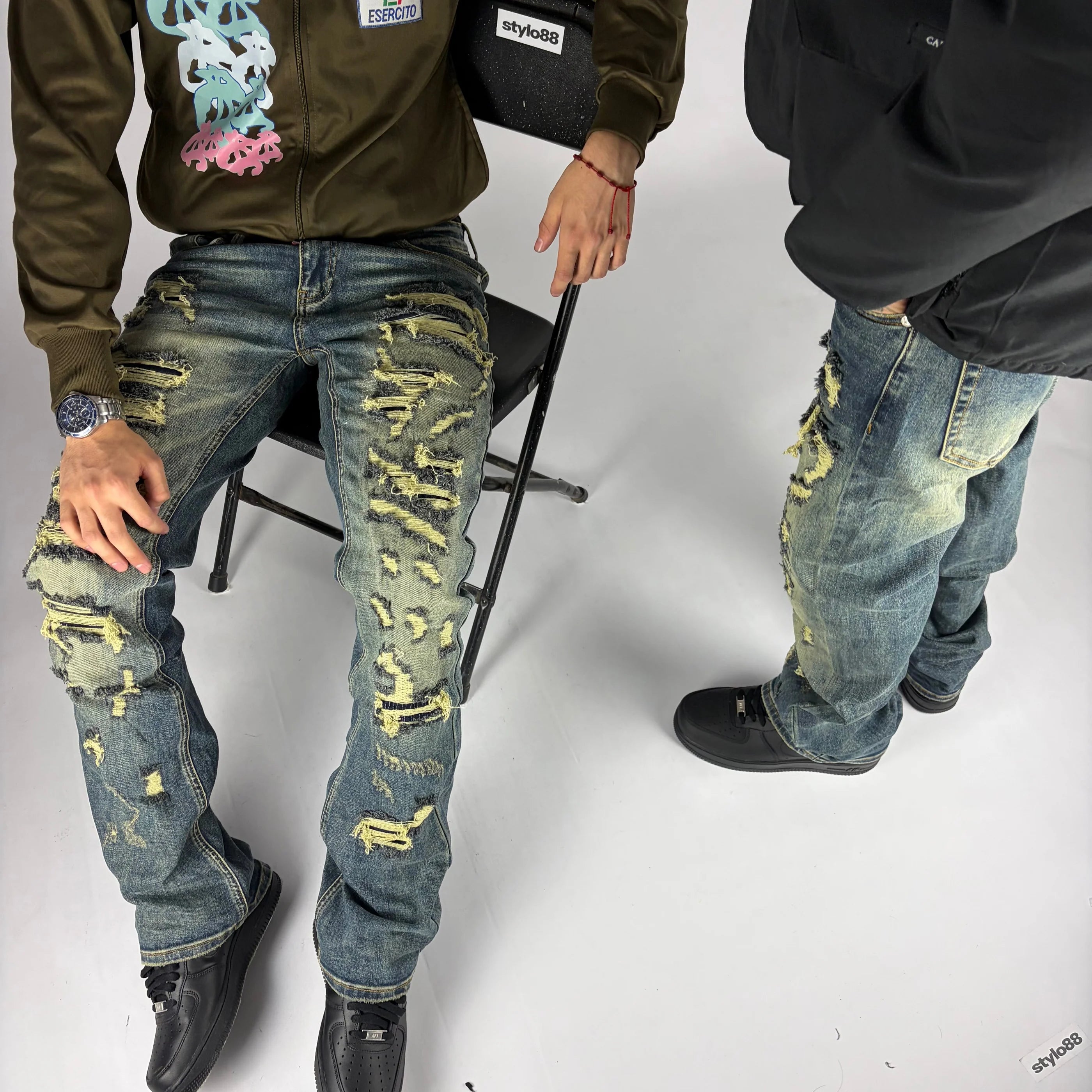 Wasted Flare Jeans hombre Stylo 88, vista frontal — denim streetwear Chile