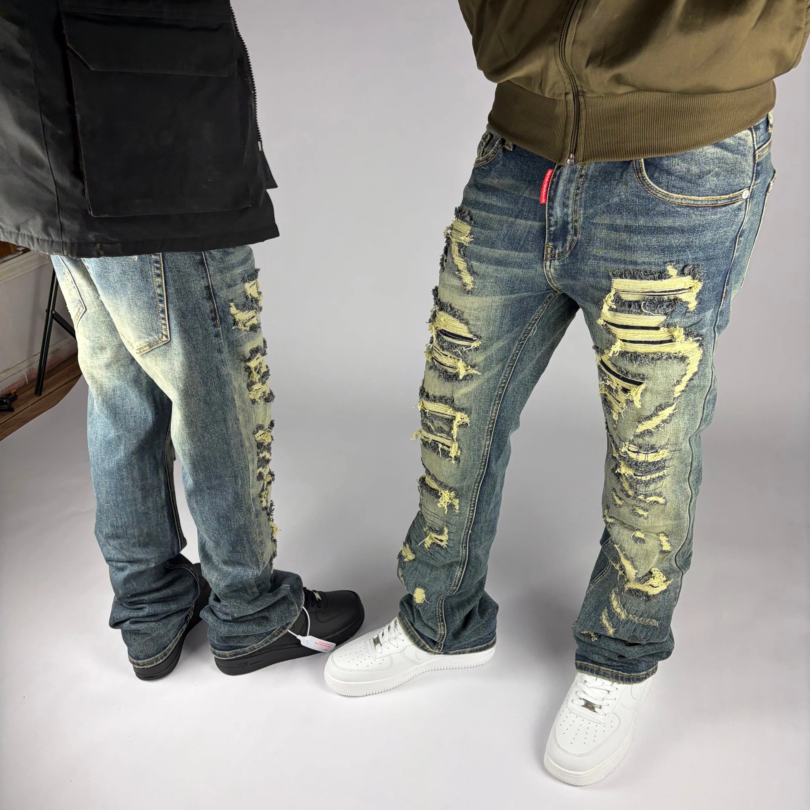 Wasted Flare Jeans hombre Stylo 88, vista lateral — denim streetwear Chile